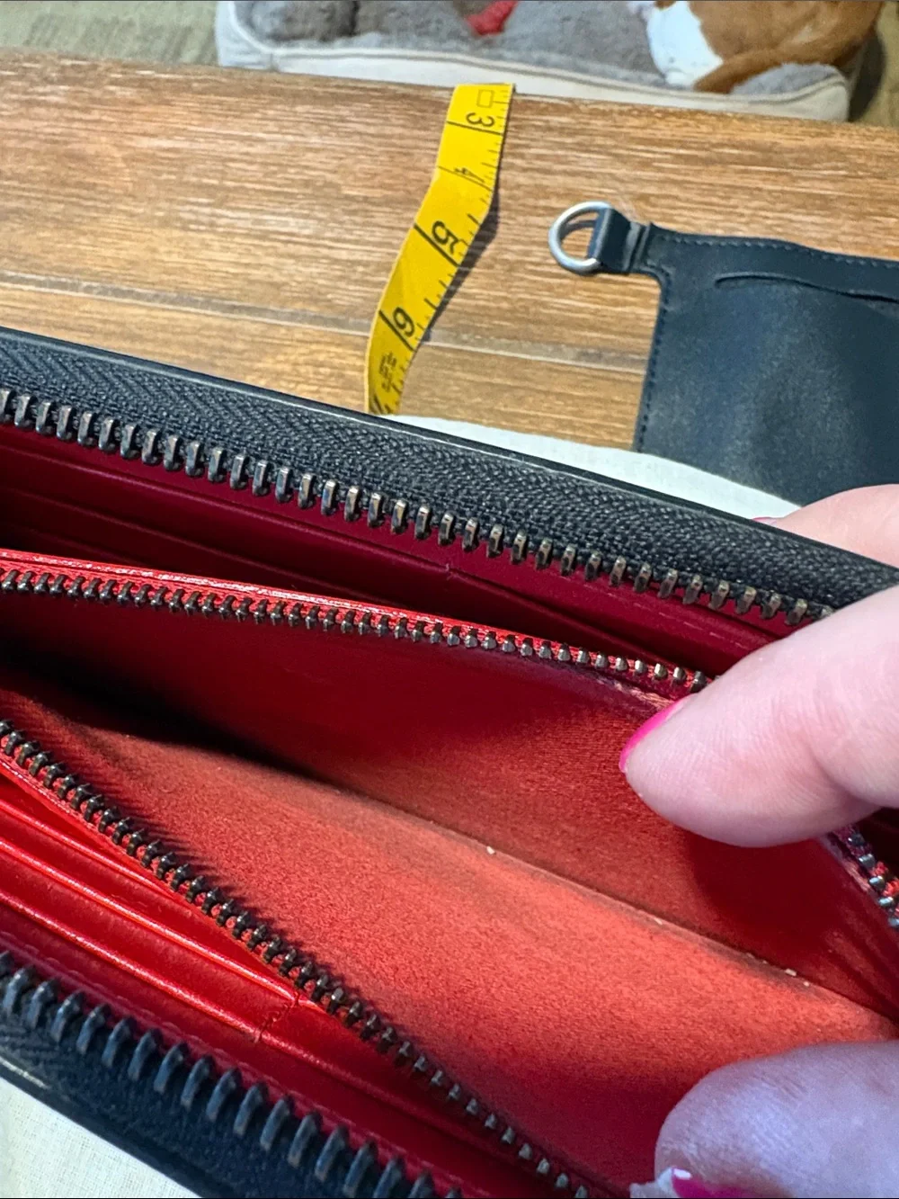 Christian Louboutin Black Spike-Stud Zip Around Wallet